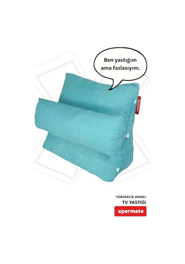 Xpermate Yükseklik Ayarlı Tv Yastığı Bel Destek Yastığı Mavi