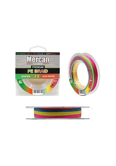 Mercan Premium Pe 4X Örgü İp 150 M Multı Color Makara Misina