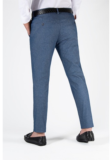Açık Mavi Slim Fit Pamuklu İtalyan Kesim Pantolon Açık Mavi