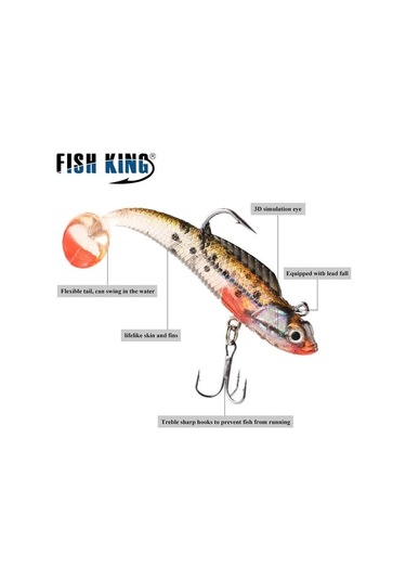 Fishking Kurşun Jig Yumuşak Cazibesi Pike Muskie Bas Minnow Cazibesi Uzunluğu 8cm 10cm Ağırlık 9g 21.5g