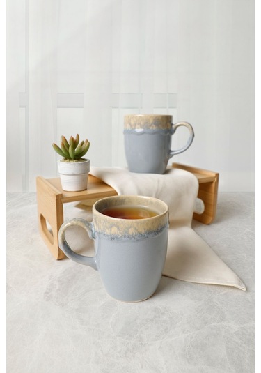 Keramika Shizen Gri Bulut Kupa 9 Cm 2 Adet 613 Gri