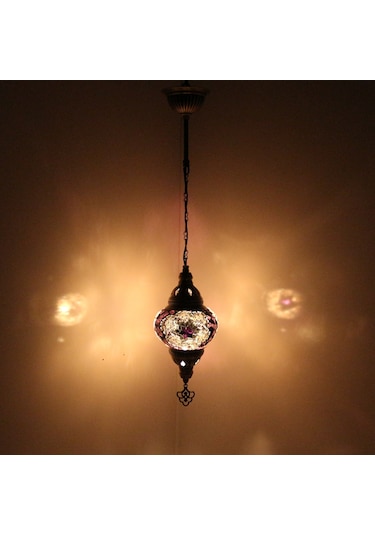 Dekoratif MOZAİK LAMBA TEKLİ SARKIT AVİZE EL YAPIMI