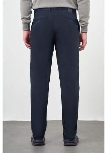Koyu Lacivert Düz Armürlü Pamuklu Yan Cep Comfort Fit Casual Pantolon 1003245164 Koyu Lacivert