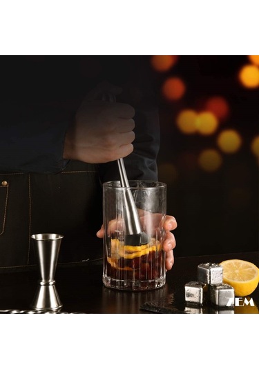 Dişli Mojito Tokmağı Jigger Ve Kokteyl Karıştırma Kaşığı Çatallı