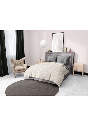Fialka Soft Touch Nevresim Takımı Melanj Light Fuma Daphne Tek Kişilik