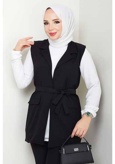 Niyar Yelek Pantolon İkili Takım 1530 - Siyah Siyah