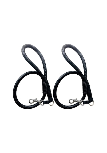 Desingshop 2li Deri Örgü Köpek Gezdirme Kayışı 90cm x 2