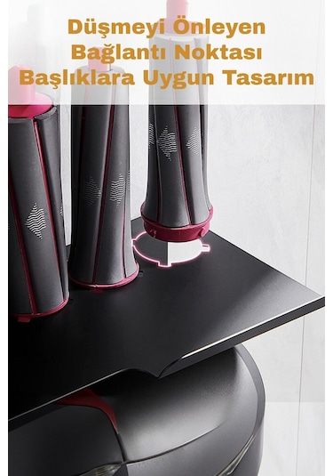 Airwrap Stand - Saç Kurutma Makinesi Askısı - Banyo Rafı Siyah