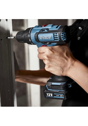 Erbauer EDD12-Li-2 12V 2Ah Çift Akülü Matkap Vidalama
