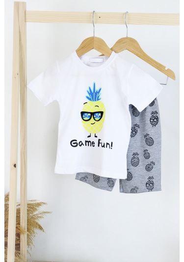 Erkek Çocuk Gözlük Model Pamuklu Şortlu 2'li Takım 001