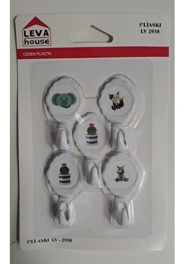 Leva Yapışkanlı Askı 5 Li Hanger Lv-2938 Karışık Desen Diğer