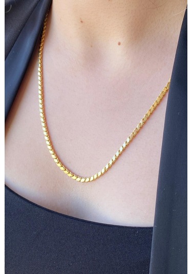 14 Ayar Altın 3 Mm Pullu Zincir Kolye