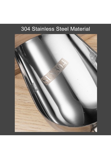 Leezsing 8 İnç Çelik Kova: Çok Amaçlı Buz, Un, Tahıl Ve Çay Kovalı - Gümüş Renkli Ergonomik Kollü 500 Adet/kutu Gümüş