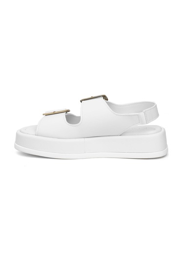 Miss Park Moda Pm183 K793 Kadın Düz Sandalet Beyaz Beyaz