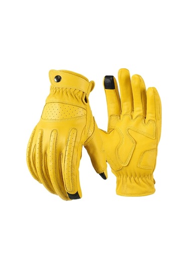 Xl Sarı Motorcu Çift Eldiveni - Dokunmatik Ekranlı, Spreyli, Sporcu Kolluk, Deri Eldiven, Sıcak Tutucu, Dayanıklı, Gripli