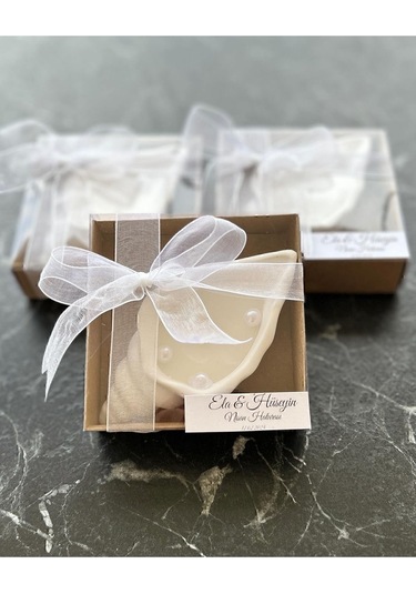 Süslenmiş Mum Nişan Hediyeliği 15 Adet