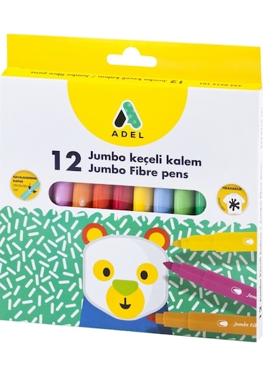 Adel Jumbo Keçeli Kalem Seti 12'li