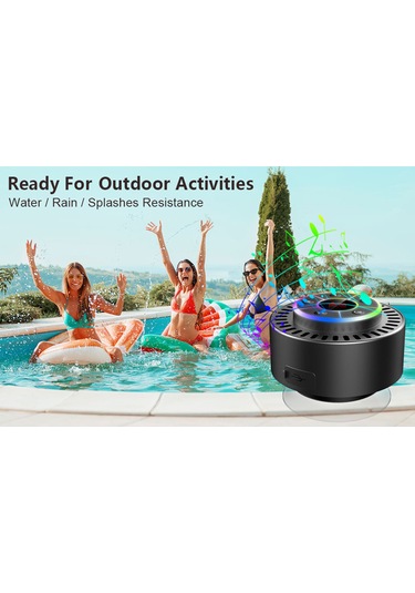 Ranyeek Su Geçirmez Bluetooth Hoparlör - Fm Radyolu, Led Ekranlı, Şok Dayanımlı T5 Model Siyah