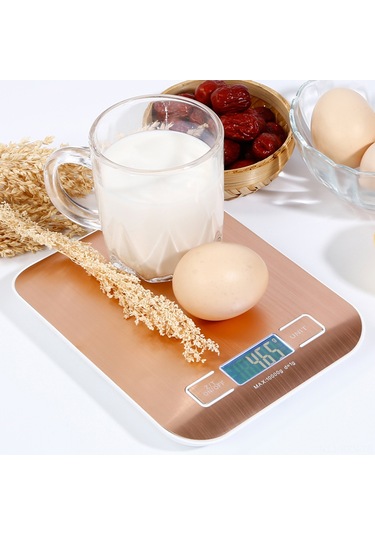 Kosona Gümüş Pembe 5kg/1g Pilli Mutfak Çelik Dijital Terazi - Hassas Ölçüm, 6 Birim, Otomatik Kapatma, Mini Tahta Terazi Diğer