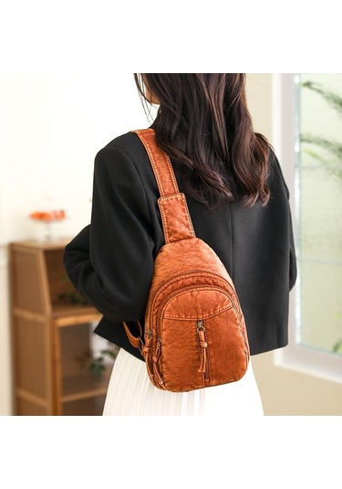Mavi Kadın Çantası Moda Göğüs Çantası Yumuşak Pu Omuz Crossbody Çanta Kadın Sırt Çantası Mavi