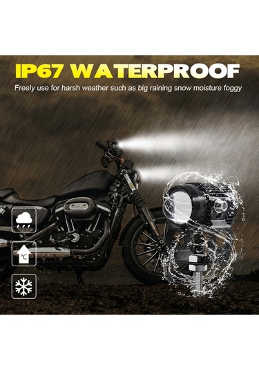 Monyee Motosiklet Spot Lambaları 2 Adet - Sarı Beyaz Çift Renkli, Ip67 Su Geçirmez, 60w 6000lm