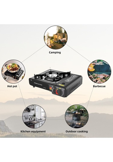 Jokmae Taşınabilir Kamp Ocağı: 2900w Ayarlanabilir Alev, Hafif Mutfak Ekipmanı, Siyah Çok Renkli
