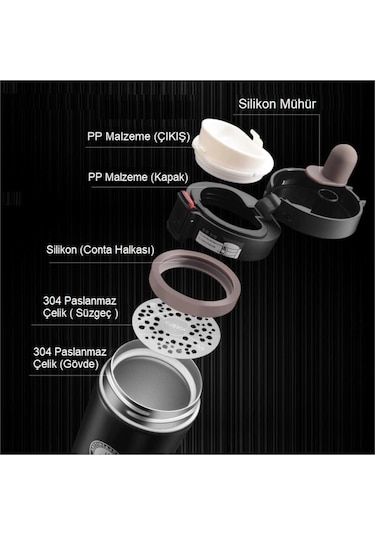 Çelik Termos Bardak 380 ML Thermos Mug Kupa Araç Termos Coffee Cu