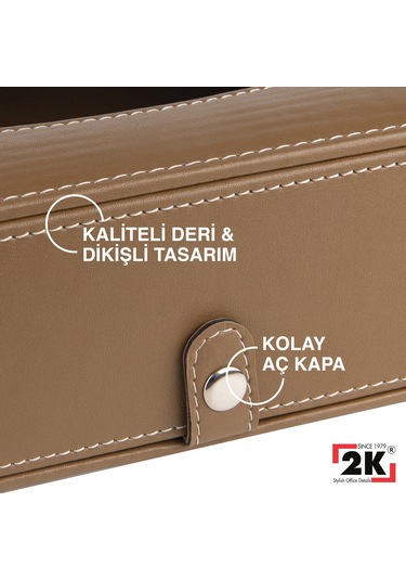 2k Suni Deri Peçetelik Mendil Kutusu 13 24 6 Cm. Vizon Diğer