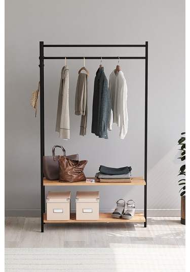 Bofigo Konfeksiyon Askısı Ayaklı Askılık Elbise Askılığı Raflı Askılık Jüpiter Çam Çam