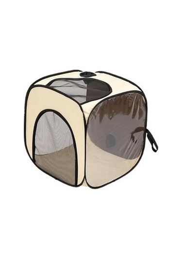 Pet Taşınabilir Katlanabilir Kedi Playpen Cates Kennel Oxford Bezi Pet Çıkarılabilir Fermuar Üst Gölge Kapak Kapalı Dış Mekan Kullanımı Taşıyıcılar Ve Amp Bebek Arabası