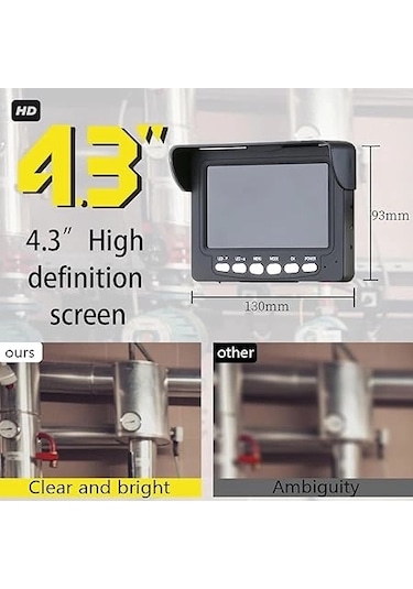 Profosyonel Ekranlı Kameralı 30 Metre Fiber Kablo Yılan Endoskop Kameralı Hafıza Kart Girişli Kuyu, Sondaj, Kanalizyasyon Kamerası 8 Mm 4.3 Inc