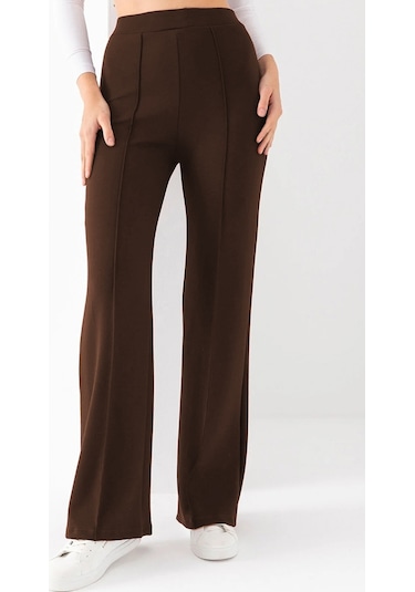 Ahves Çımalı İspanyol Paça Pantolon 1590 - Kahve Kahve