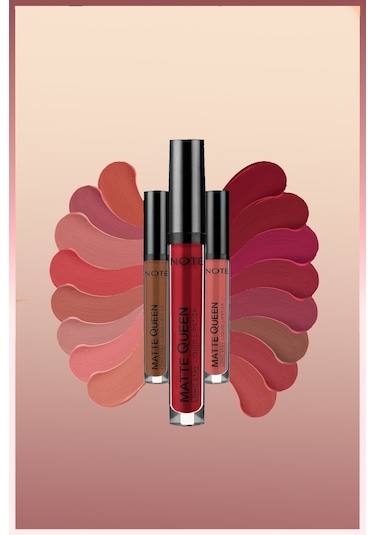 Note Cosmetique Matte Queen Lipstick Kalıcı Mat Likit Ruj - 02 Ruby Chocolate - Pembe