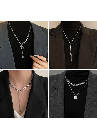 Bayanlar Alfabesi Çok Yönlü Titanyum Çelik Kolye Büküm Zinciri, Şartname: Xl1893 Çok Renkli