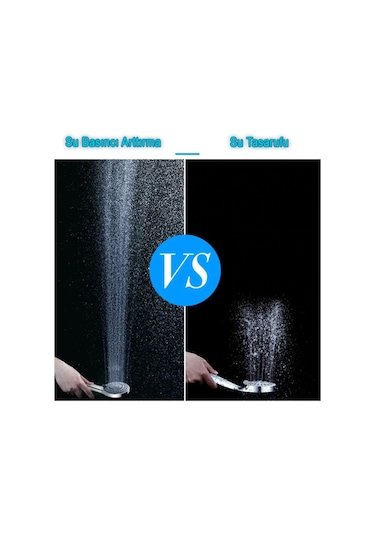 Ahlez Solid 5 Fonksiyonlu Duş Başlığı Krom