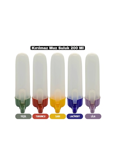 Kafes Kuşları İçin Kırılmaz Muz Suluk Büyük Boy 200ml 3 Adet