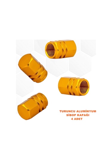 Sibop Kapağı Turuncu ( Gold ) Renk Alüminyum 4 Adet - Point
