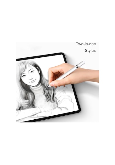 iPad Uyumlu İphone Android Pencil 2İn1 Passive Stylus Kalem