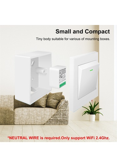Neevoyu Zigbee 3.0 Akıllı Işık Modülü 2 Yollu: Uzaktan Kontrol, Parlaklık Ayarlama Ve Zamanlama - Beyaz E24093 Ağ Geçidi Gereklidir
