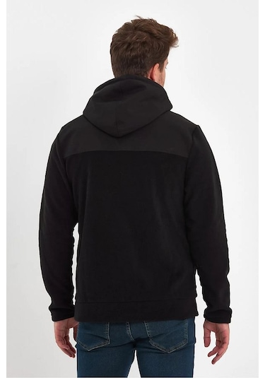 Rodi Jeans Erkek Ön Arka Garnili Fermuarlı Kapüşonlu Polar Haki