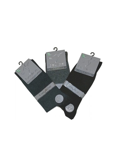 Beylice Desenli Bambu Dikişsiz Erkek Çorabı -sıkmayan Lastik- Tavşan Kulağı Kavrayan Topuk 12 Adet Renkli