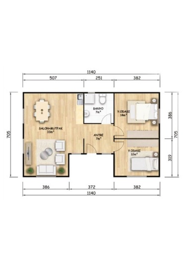 Ballifeprefabrik 73 M2 Standart Prefabrik Konut