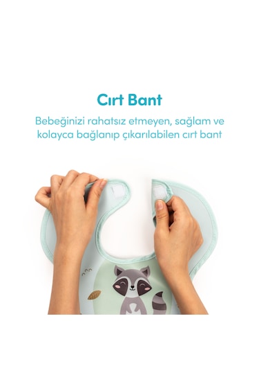 Sevi Bebe Cırtlı Muşamba Önlük Rakun Art 22-183 Yeşil