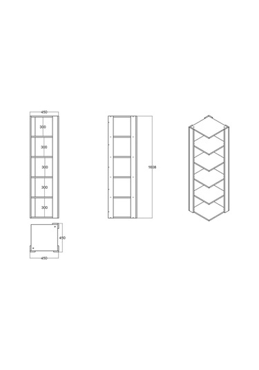 Ankle Köşe Rafı, Kitaplık - Ceviz