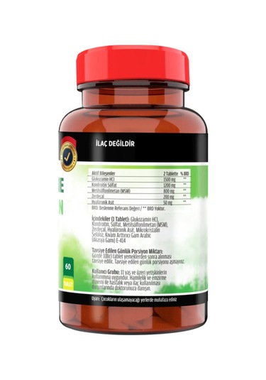 Glucosamine Chondroitin Msm Hyaluronic Acid Zerdeçal 60 Tablet X 3 Kuru