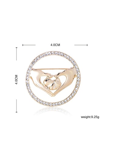 Gümüş Kristal Aşk Eller Yenidoğan Bebek Broş Rozeti Tıbbi Takı Broş Pins Kadınlar İçin Hediyeler Gümüş