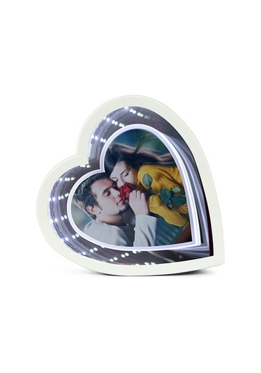 Beyaz Kalp Led Ayna (Tek Işıklı) Xy-089