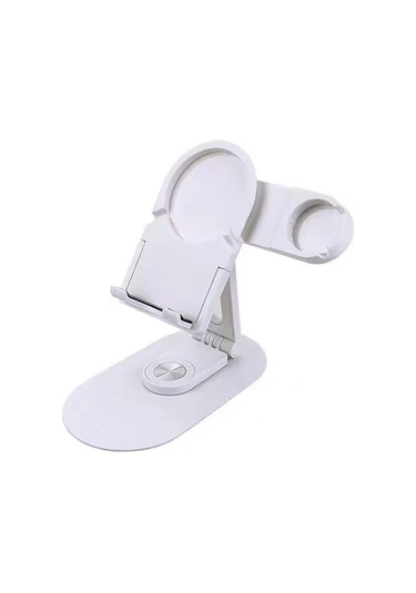 Biriva Home Sx08 Magsafe Şarj Bölmeli Telefon - Akıllı Saat Standı - Beyaz Beyaz