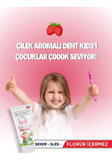 Aclind Dent Çocuklar İçin Florür İçermeyen Diş Macunu 75 ML