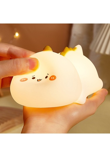 Cbtx Usb Şarj Sevimli Dinozor Başucu Dokunmatik Lamba Emzirme Gece Lambası Yürüyor Bebek Odası Dekorasyon Led Işık